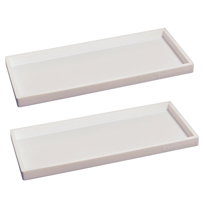 Spacewiser Countertop and Vanity Tray - 2 PC Large 11.7"" Silicone Bathroom Counter Organizer  Dish Soap Sponge Holder Kitchen Sink Organizer  Flexible Bathroom Tray  Sink Caddy Toothbrush Soap Tray - Image 1